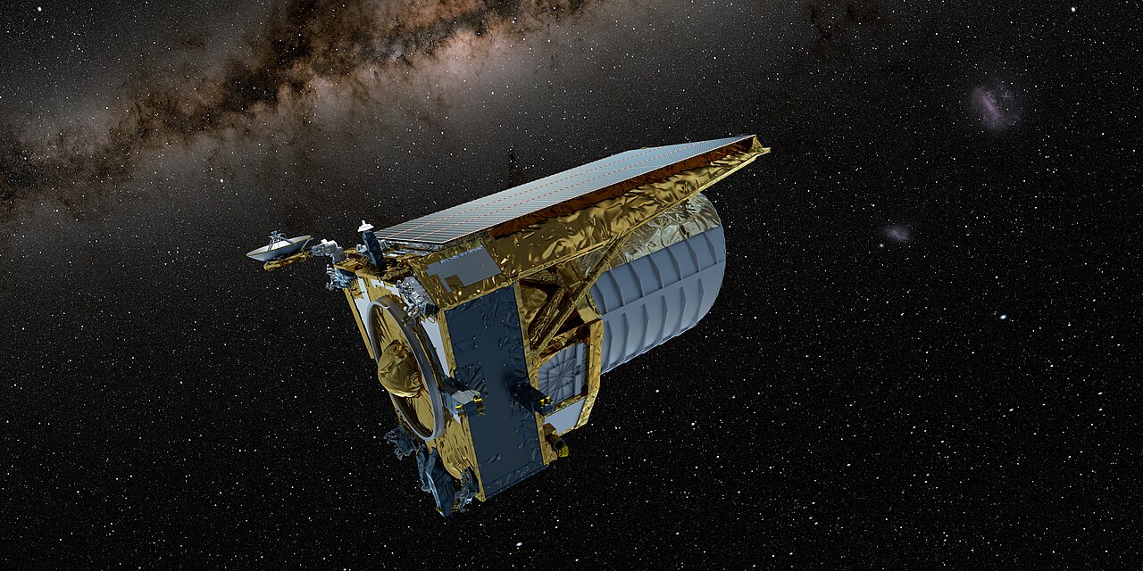 Artist impression of the Euclid mission in space..